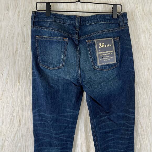 NWT J. Crew Broken in Boyfriend Relaxed Straight Fit Jeans Distressed Size 26 - Picture 6 of 12